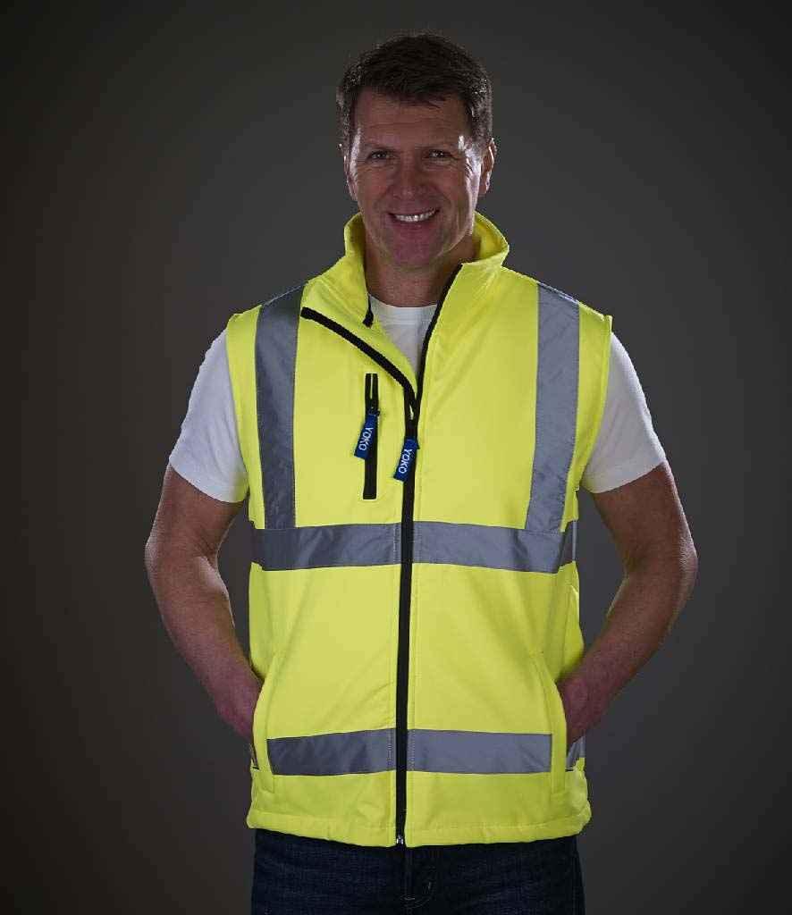 Yoko Hi-Vis Soft Shell Gilet | Yellow Gilet Yoko hi-vis, Hi-vis Adult, Hi-vis Reflective Border Kids Waistcoat, Hi-vis Tops, Hi-Viz Premium P.E. Bag, style-yk207, workwear, Yoko Schoolwear Centres