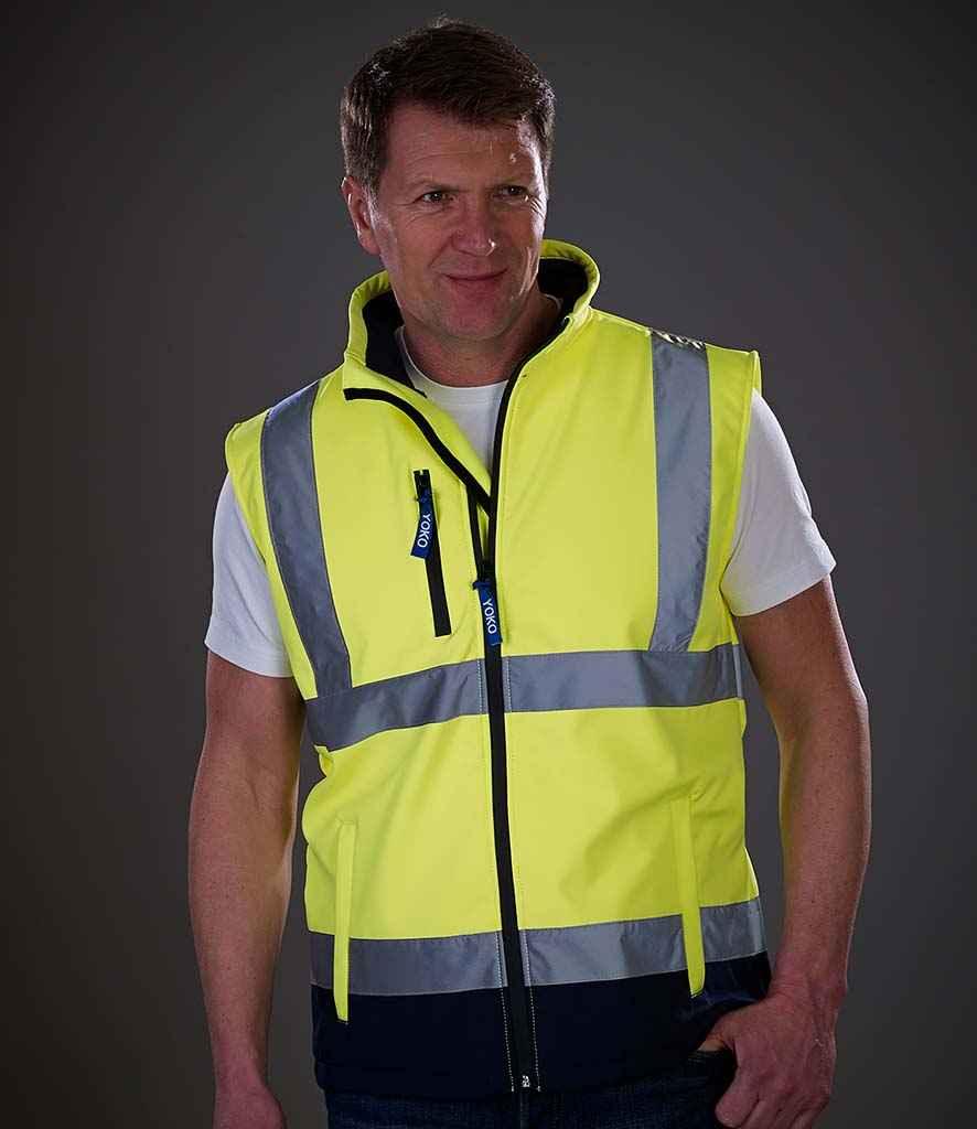 Yoko Hi-Vis Soft Shell Gilet | Yellow/Navy Gilet Yoko hi-vis, Hi-vis Adult, Hi-vis Reflective Border Kids Waistcoat, Hi-vis Tops, Hi-Viz Premium P.E. Bag, style-yk207, workwear, Yoko Schoolwear Centres