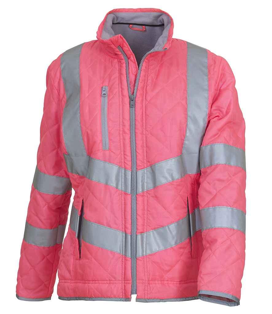 Yoko Hi-Vis Kensington Jacket | Pink Jacket Yoko hi-vis, Hi-vis Adult, Hi-vis Reflective Border Kids Waistcoat, Hi-vis Tops, Hi-Viz Premium P.E. Bag, style-yk208, workwear, Yoko Schoolwear Centres