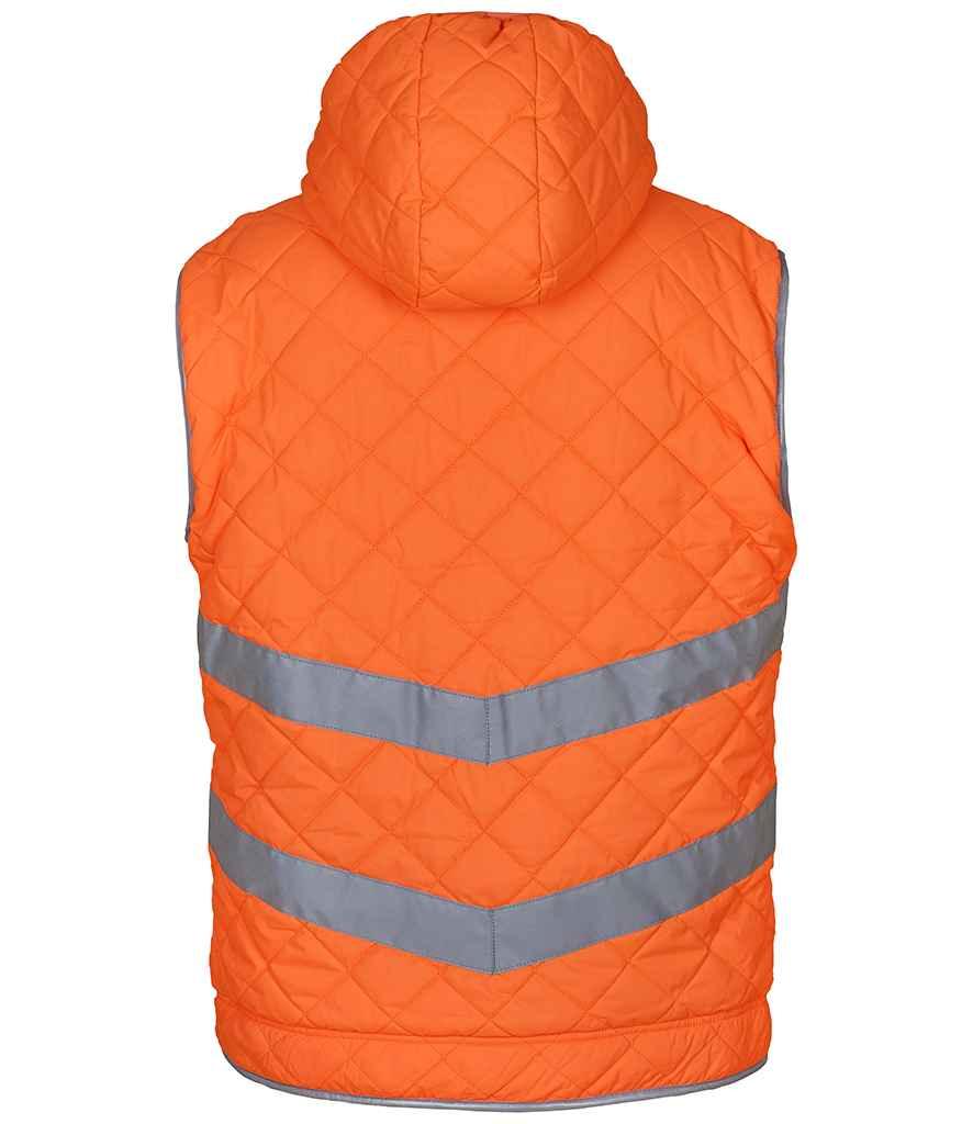 Yoko Hi-Vis Kensington Hooded Gilet | Orange Gilet Yoko hi-vis, Hi-vis Adult, Hi-vis Reflective Border Kids Waistcoat, Hi-vis Tops, Hi-Viz Premium P.E. Bag, style-yk216, workwear, Yoko Schoolwear Centres