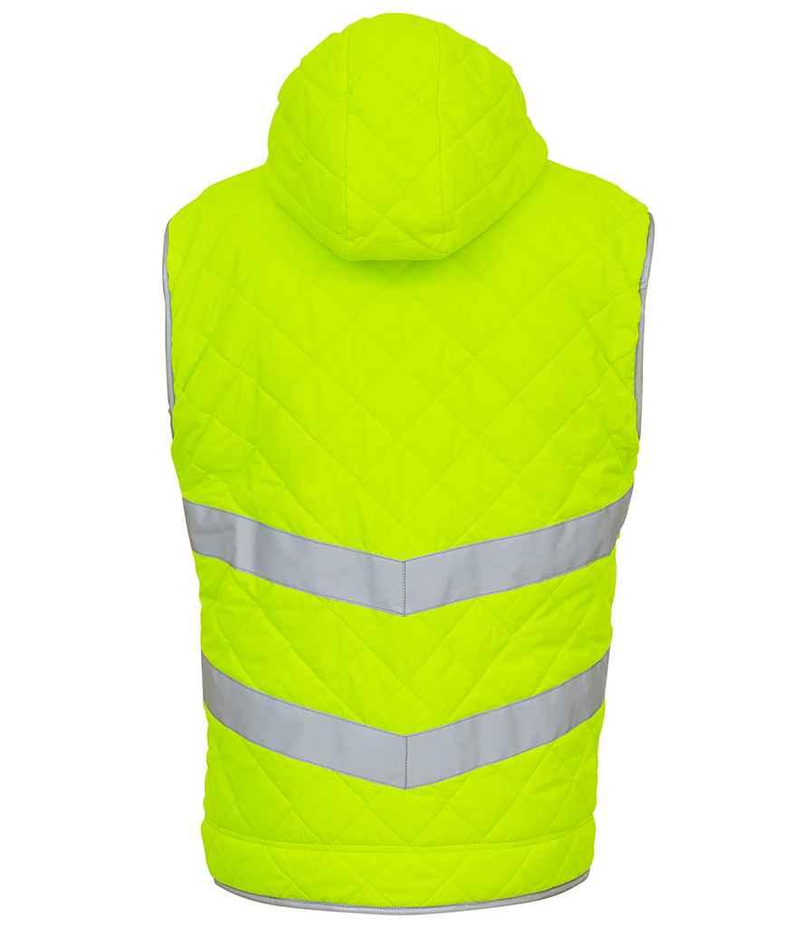 Yoko Hi-Vis Kensington Hooded Gilet | Yellow Gilet Yoko hi-vis, Hi-vis Adult, Hi-vis Reflective Border Kids Waistcoat, Hi-vis Tops, Hi-Viz Premium P.E. Bag, style-yk216, workwear, Yoko Schoolwear Centres