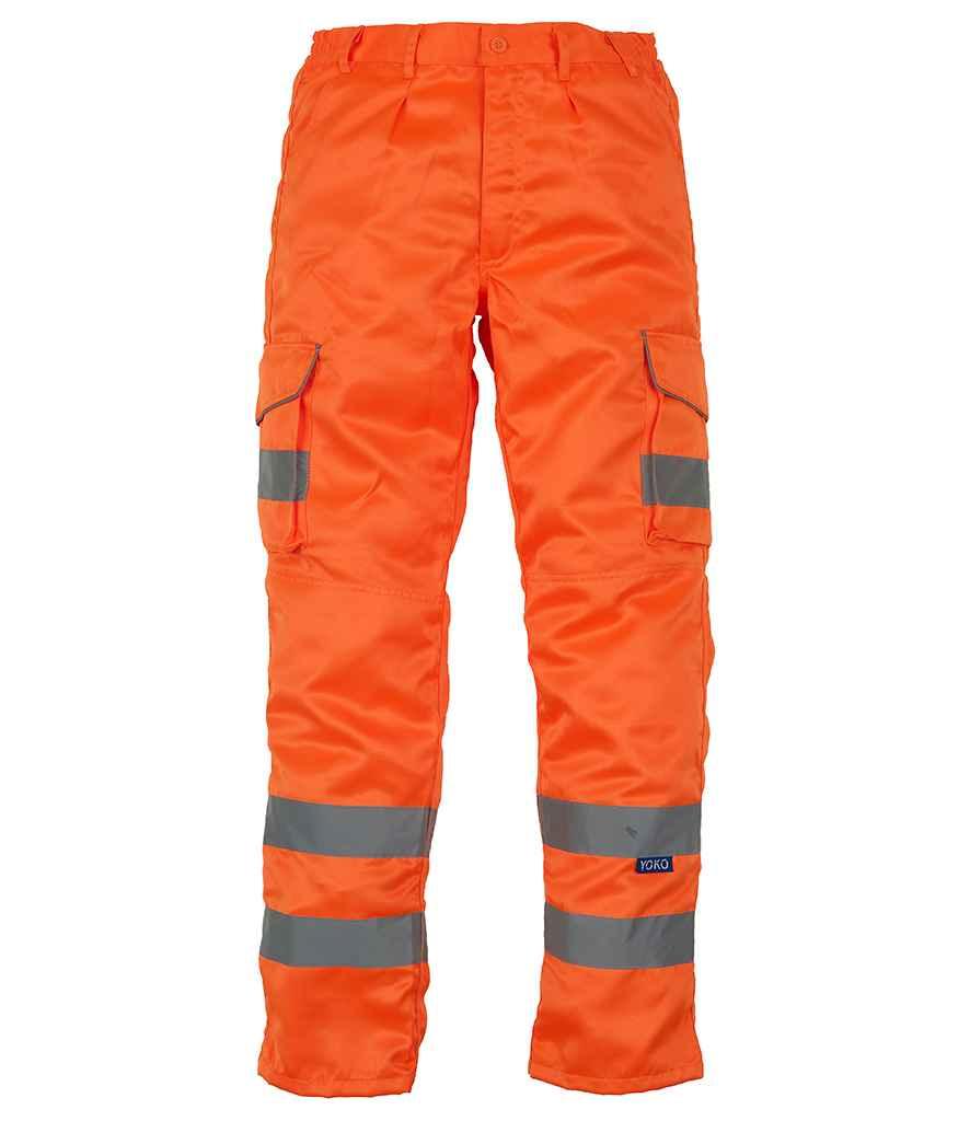 Yoko Hi-Vis Cargo Trousers with Knee Pad Pockets | Orange Trousers Yoko hi-vis, Hi-vis Adult, Hi-vis Reflective Border Kids Waistcoat, Hi-vis Tops, style-yk301, workwear, Yoko Schoolwear Centres