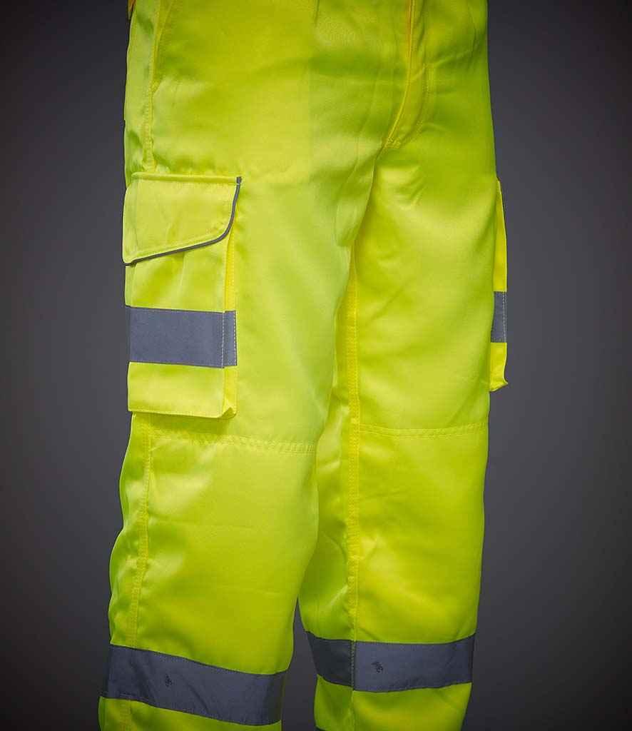 Yoko Hi-Vis Cargo Trousers with Knee Pad Pockets | Yellow Trousers Yoko hi-vis, Hi-vis Adult, Hi-vis Reflective Border Kids Waistcoat, Hi-vis Tops, style-yk301, workwear, Yoko Schoolwear Centres