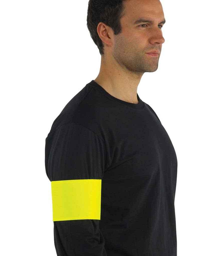 Yoko Print Me Arm Band | Yellow Accessory Yoko hi-vis, Hi-vis Adult, Hi-vis Reflective Border Kids Waistcoat, Hi-vis Tops, style-yk402, workwear, Yoko Schoolwear Centres