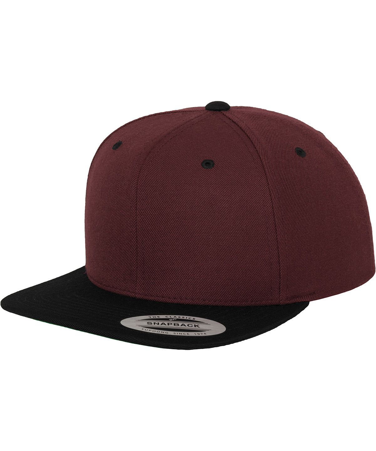 Maroon/Black - The classic snapback 2-tone (6089MT) Caps Flexfit by Yupoong Headwear, New Colours for 2023, Rebrandable Schoolwear Centres