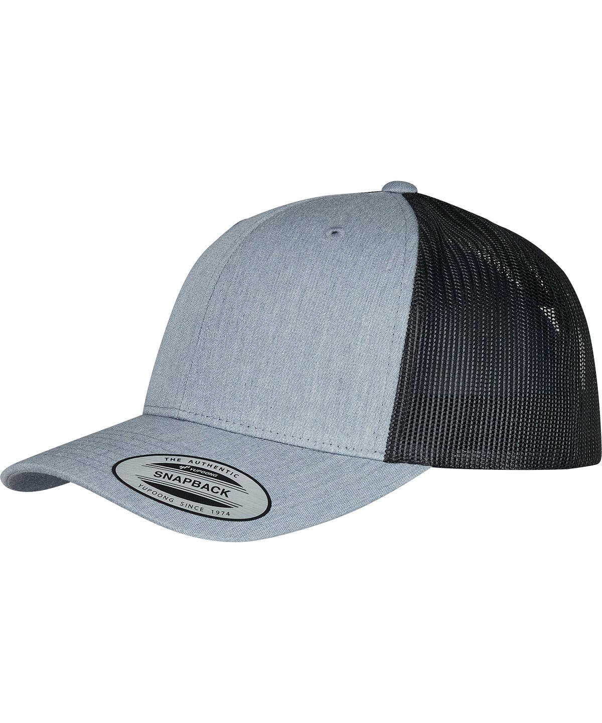 Heather/Black - Retro trucker 2-tone (6606T) Caps Flexfit by Yupoong Headwear, New Styles for 2023 Schoolwear Centres
