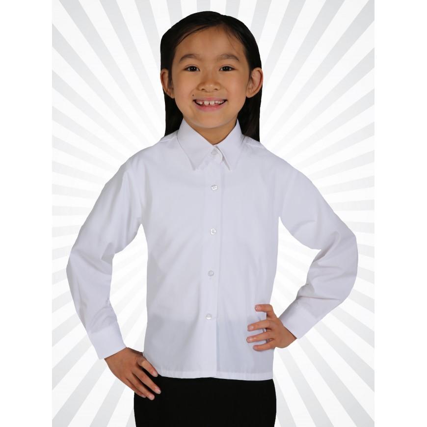 Girls Blouse (S/Sleeve & L/Sleeve) Twin Packs - Easy Care Blouses | White | Blue - Schoolwear Centres | School Uniforms near me