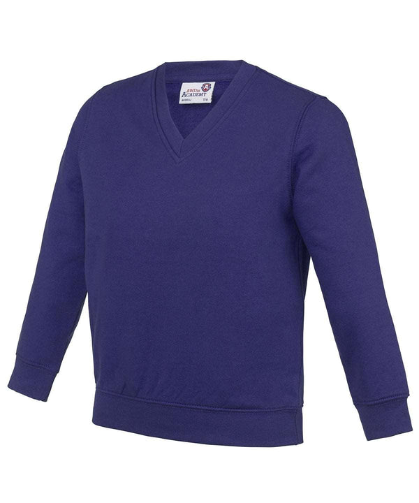 Academy Purple - Kids Academy v-neck sweatshirt Sweatshirts AWDis Academy Back to Education, Junior, Must Haves, Raladeal - Recently Added, Sweatshirts Schoolwear Centres