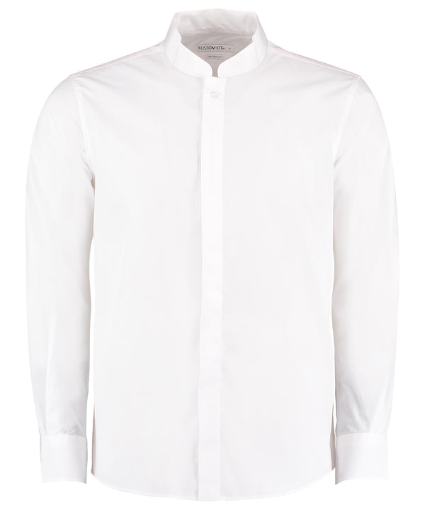 Mandarin collar shirt long-sleeved (tailored fit)