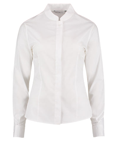 Women's mandarin collar shirt long-sleeved (tailored fit)