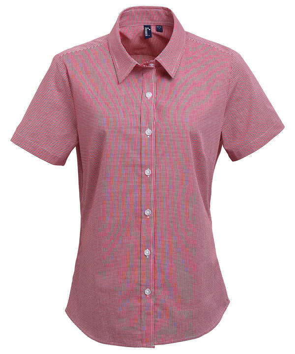 Women's Microcheck (Gingham) short sleeve cotton shirt