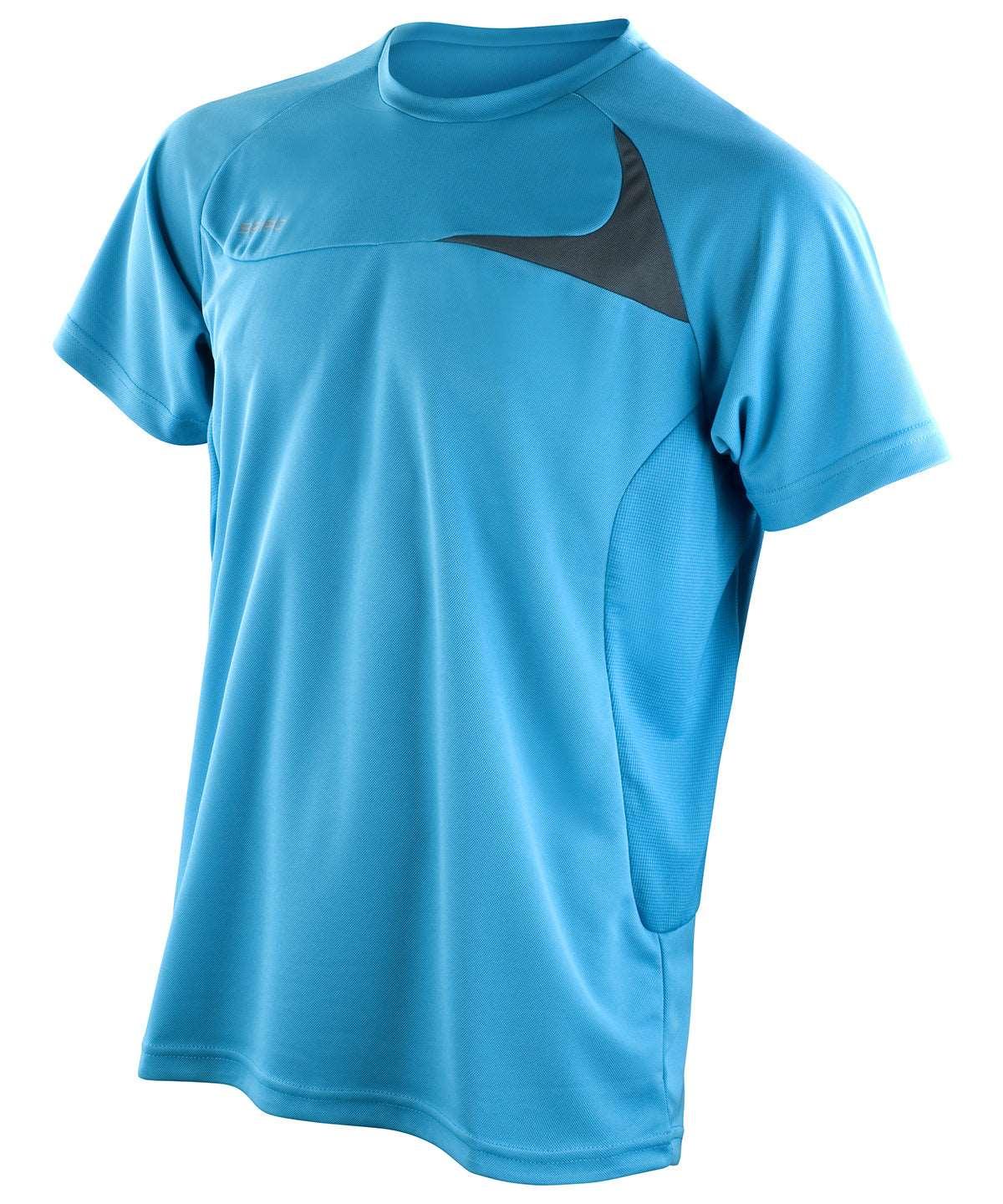 Aqua/Grey - Spiro dash training shirt T-Shirts Spiro Activewear & Performance, Plus Sizes, Sports & Leisure, T-Shirts & Vests Schoolwear Centres