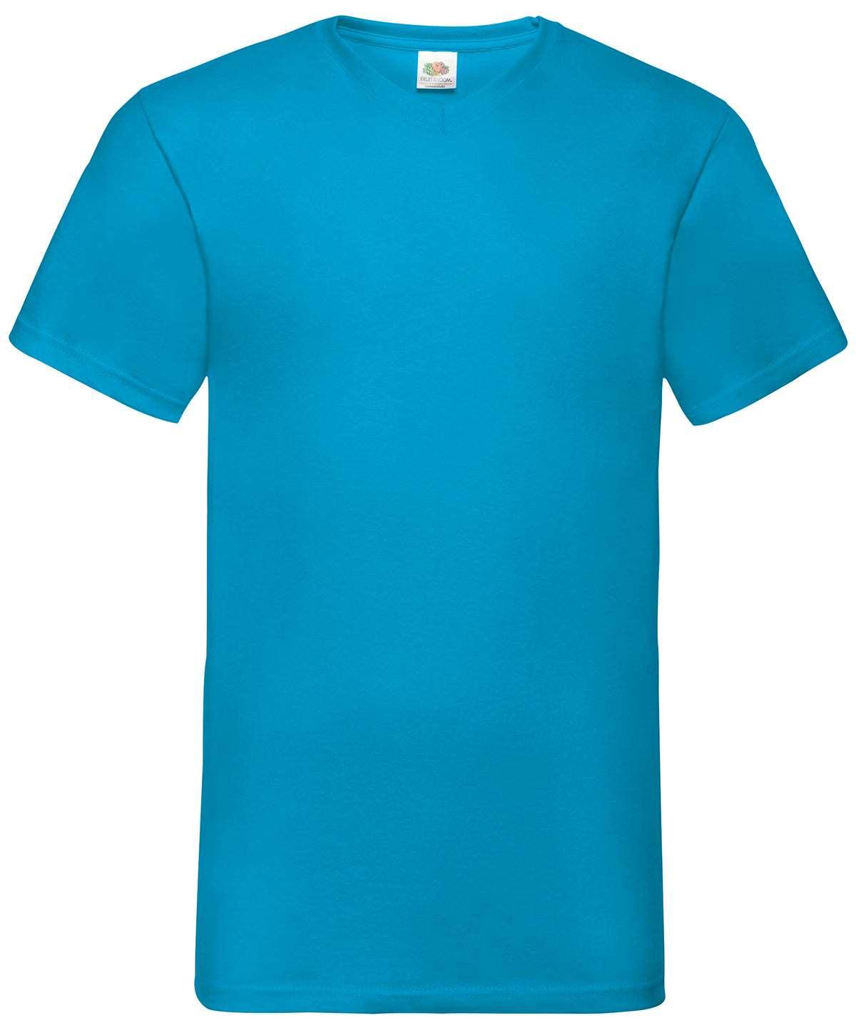 Azure Blue - Valueweight v-neck T T-Shirts Fruit of the Loom Must Haves, T-Shirts & Vests Schoolwear Centres