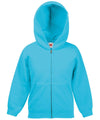 Azure Blue - Kids classic hooded sweatshirt jacket Hoodies Fruit of the Loom Hoodies, Junior, Must Haves Schoolwear Centres