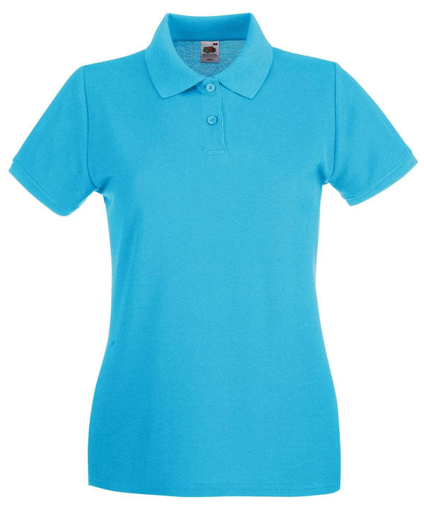 Azure Blue - Women's premium polo Polos Fruit of the Loom Fruit of the Loom Polos, Must Haves, New Colours For 2022, Polos & Casual, Raladeal - Recently Added Schoolwear Centres