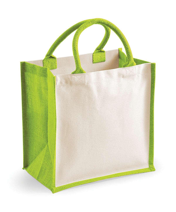 Apple Green - Printers midi jute tote Bags Westford Mill Bags & Luggage Schoolwear Centres