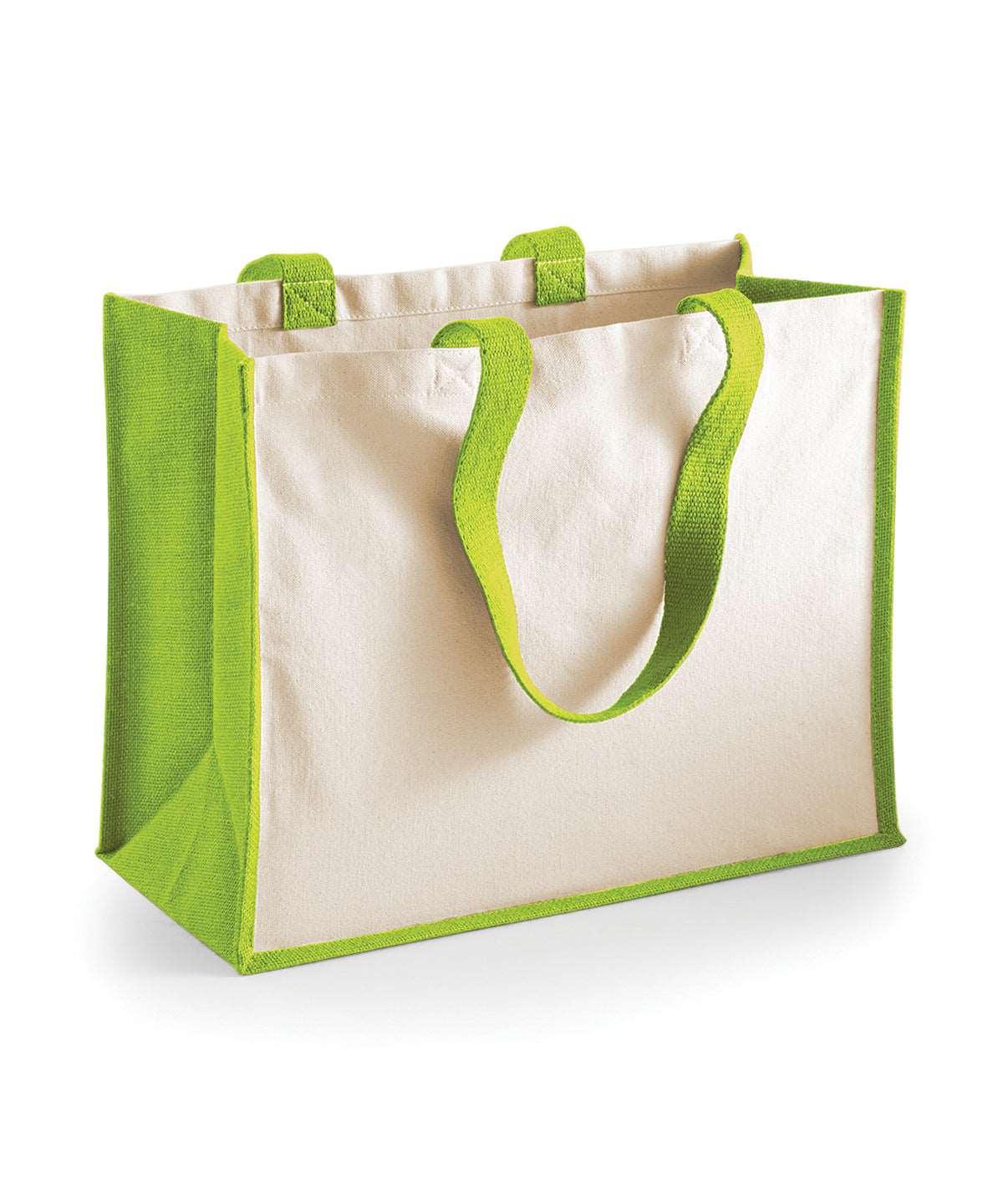 Apple Green - Printers jute classic shopper Bags Westford Mill Bags & Luggage, Must Haves Schoolwear Centres