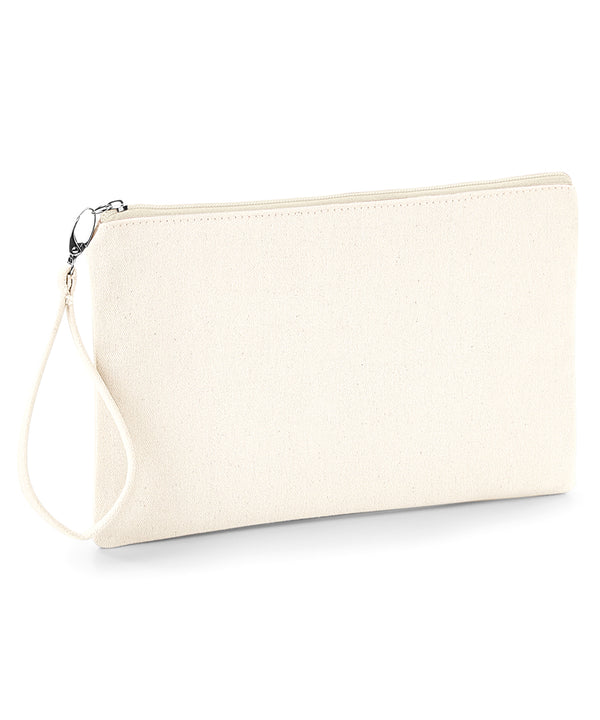 Canvas wristlet pouch