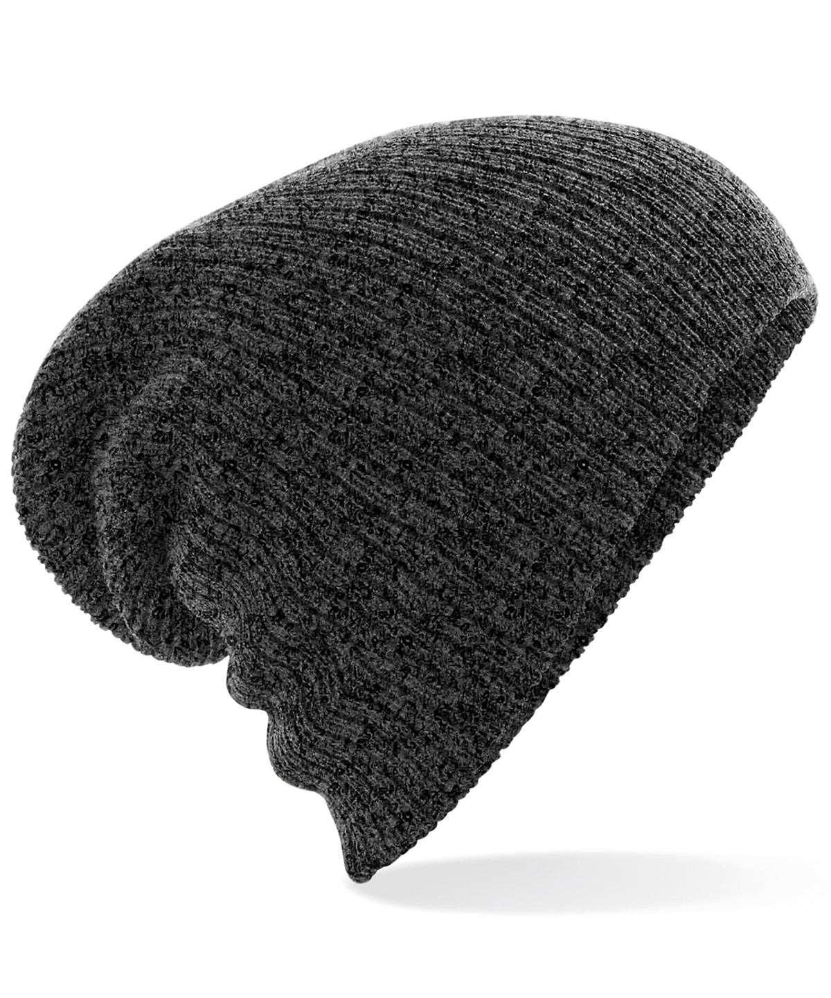 Antique Grey - Heavy gauge slouch beanie Hats Beechfield Directory, Headwear, Rebrandable, Winter Essentials Schoolwear Centres