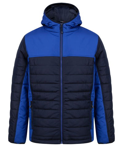 Hooded contrast padded jacket 