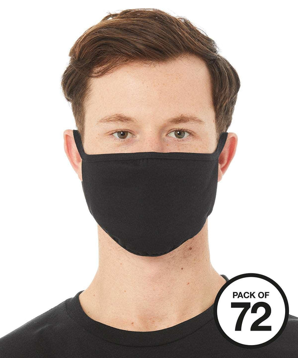 Black - 2-ply reusable face mask (Pack of 72) Face Covers Bella Canvas Face Covers, Personal Protection Schoolwear Centres
