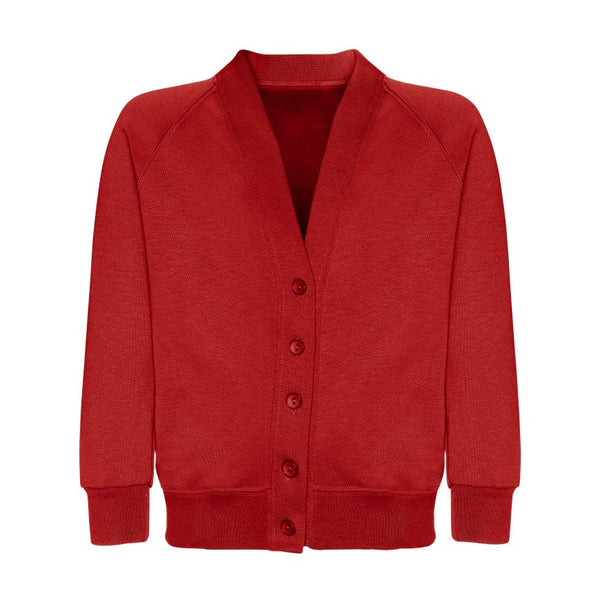 Barons Court Primary School | Red Sweat Cardigans | with School Logo - Schoolwear Centres | School Uniforms near me