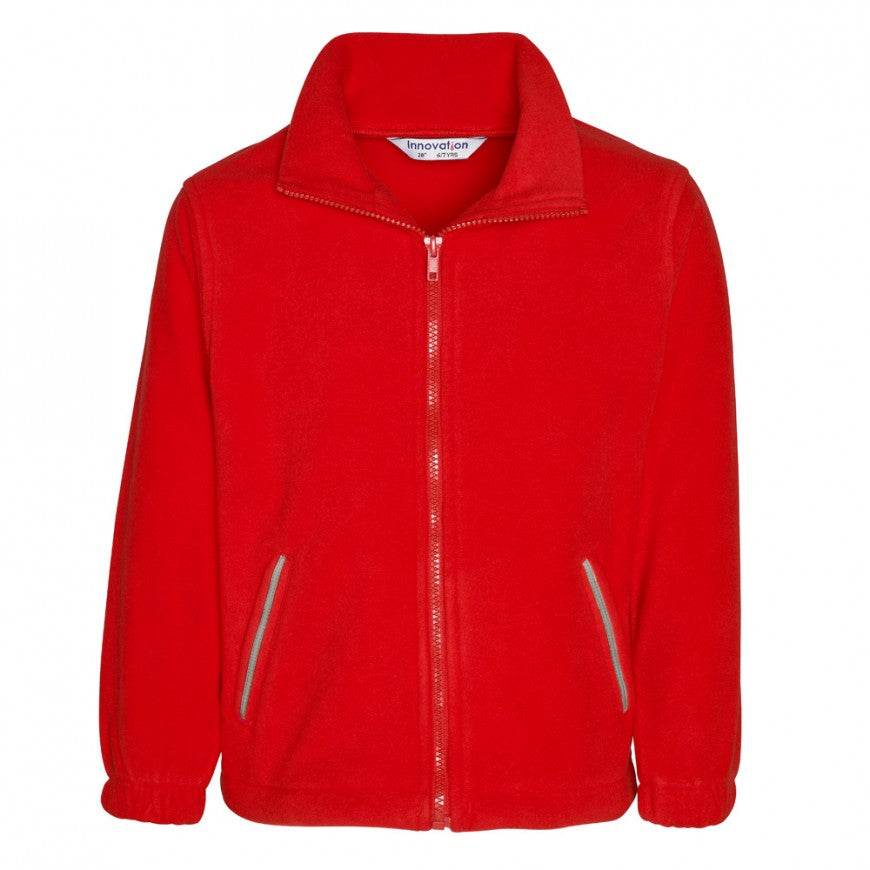 Blenheim Primary School Uniform | Red Fleece Jacket with School Logo - Schoolwear Centres | School Uniforms near me