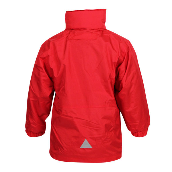 Barons Court Primary School | Red Reversible (Rain) Jackets with Hoodie / School Logo - Schoolwear Centres | School Uniforms near me