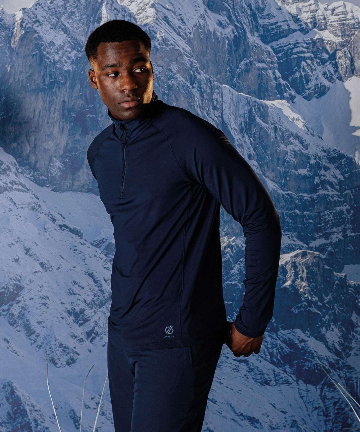 Amber Glow/Black - Fuser 1/4 zip core stretch Sports Overtops Dare 2B Jackets - Fleece, New For 2021, New In Autumn Winter, New In Mid Year, Recycled Schoolwear Centres