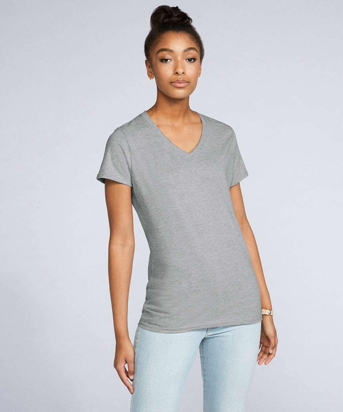 Azalea - Women's Premium Cotton® v-neck t-shirt T-Shirts Gildan Raladeal - Recently Added, T-Shirts & Vests, Women's Fashion Schoolwear Centres