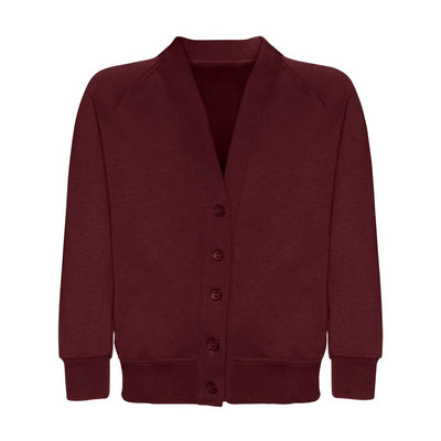 Hamstel Junior School Uniform | Maroon Sweat Cardigans | with School Logo - Schoolwear Centres | School Uniforms near me