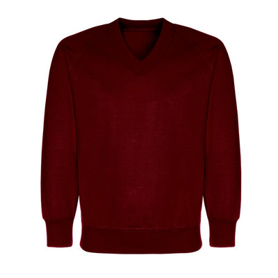 Hamstel Junior School Maroon V-neck Sweatshirts / School Logo - Schoolwear Centres | School Uniforms near me