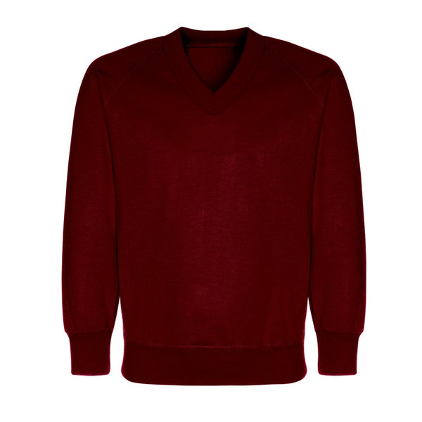 Hamstel Junior School Maroon V-neck Sweatshirts / School Logo - Schoolwear Centres | School Uniforms near me
