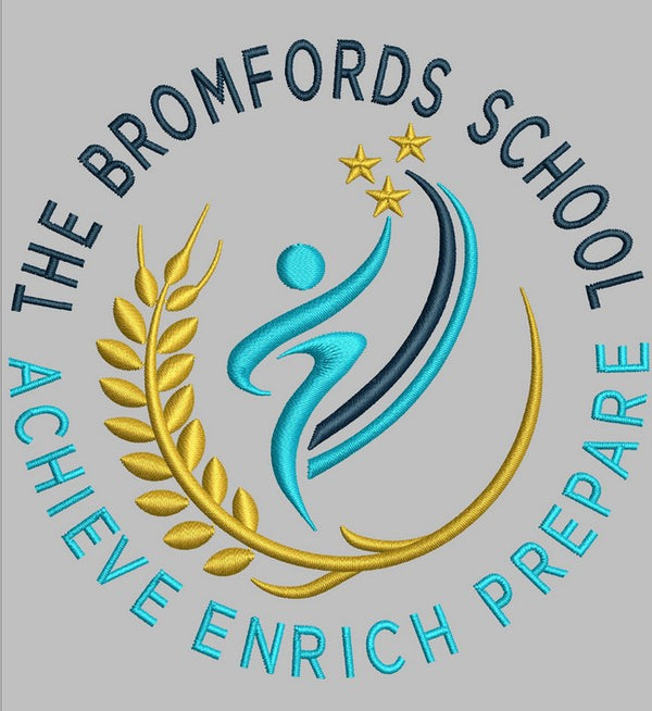 The Bromfords School | Official (new) Navy / Cyclone Blue Sports Polo Shirt with School Logo - Schoolwear Centres | School Uniforms near me