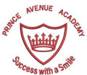 Prince Avenue Academy and Nursery | Royal V-neck Sweatshirt with School Logo - Schoolwear Centres | School Uniforms near me