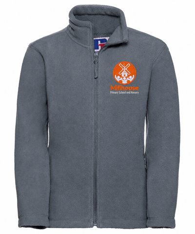 Mill House Primary School Kids full-zip outdoor fleece with School Logo