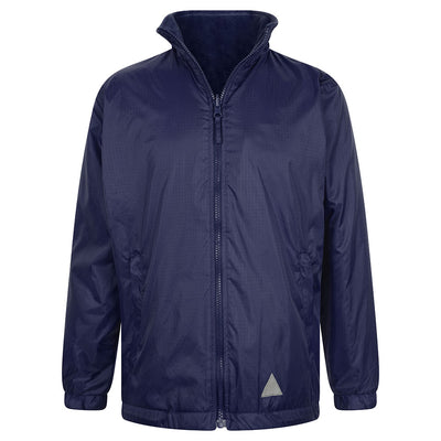 Navy Hooded Raincoat (CWIRJ - Infants) with School Logo