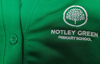 Notley Green Primary School | Emerald Sweatshirt Cardigan with School Logo - Schoolwear Centres | School Uniforms near me