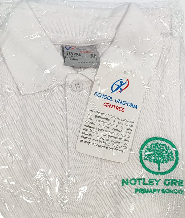 Notley Green Primary School |  White Polo Shirt with School Logo