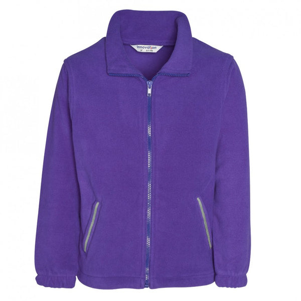 School or College Fleece Jacket Full Zip | Red | Black | Royal | Navy | Maroon | Purple | Brown - Schoolwear Centres | School Uniforms near me