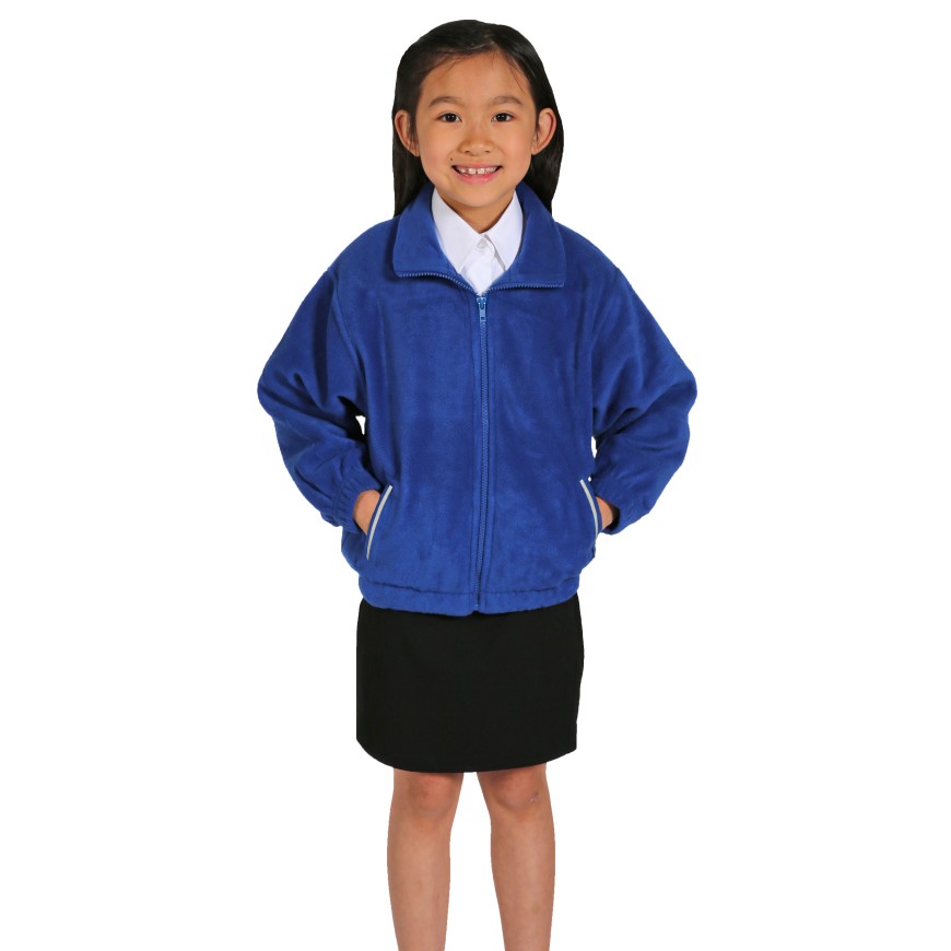 School or College Fleece Jacket Full Zip | Red | Black | Royal | Navy | Maroon | Purple | Brown - Schoolwear Centres | School Uniforms near me