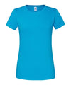 Azure Blue - Lady-fit ringspun premium t-shirt T-Shirts Fruit of the Loom New Colours for 2023, Safe to wash at 60 degrees, T-Shirts & Vests, Tees safe to wash at 60 degrees Schoolwear Centres