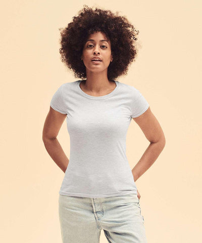 Azure Blue - Lady-fit ringspun premium t-shirt T-Shirts Fruit of the Loom New Colours for 2023, Safe to wash at 60 degrees, T-Shirts & Vests, Tees safe to wash at 60 degrees Schoolwear Centres