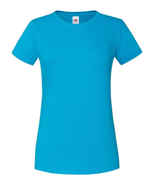 Azure Blue - Women's iconic T T-Shirts Fruit of the Loom Holiday Season, New Colours For 2022, New Colours for 2023, Rebrandable, T-Shirts & Vests Schoolwear Centres