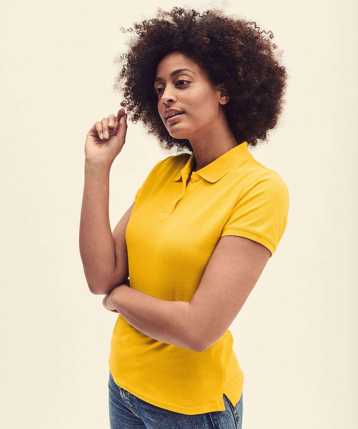 Athletic Heather - Women's premium polo Polos Fruit of the Loom Fruit of the Loom Polos, Must Haves, New Colours For 2022, Polos & Casual, Raladeal - Recently Added Schoolwear Centres