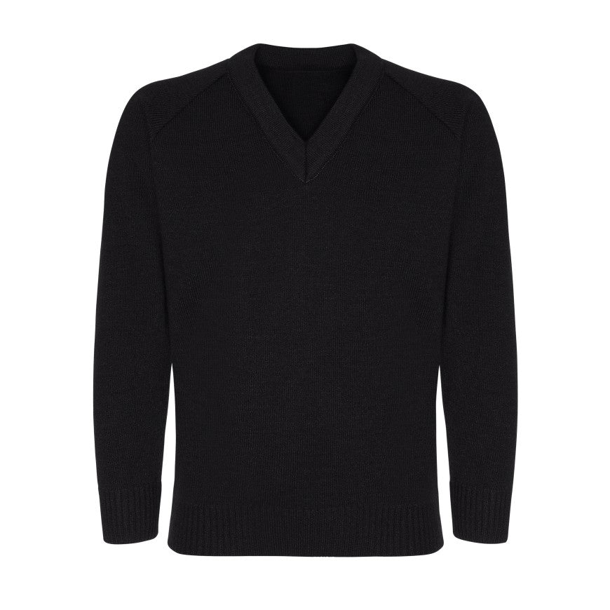 Shoeburyness High School Uniform | Black Knitwear (Knitted) Jumper with School Logo - Schoolwear Centres | School Uniforms near me