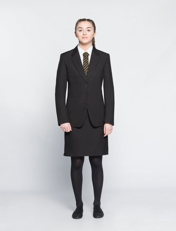 Shoeburyness High School Uniforms | Girls Black Blazer with School Logo | Schoolwear Centres