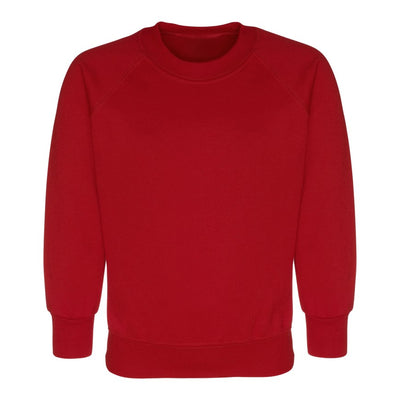 St Anne Line Catholic Infants School - Red Sweatshirt Jumper | Red Sweat Cardigan | with School Logo - Schoolwear Centres | School Uniforms near me