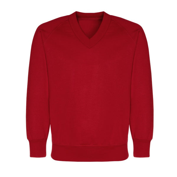 St Margaret’s Red V-Neck Sweatshirt with School logo - Schoolwear Centres | School Uniforms near me