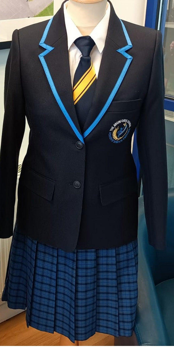 The Bromfords School Navy (new) Blazers with Logo and Royal Pipping - Schoolwear Centres | School Uniforms near me